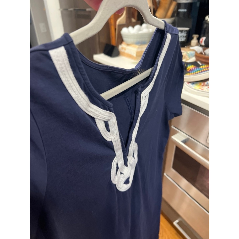 Lilly Pulitzer True Navy Brewster Short Sleeve T-Shirt Dress Large - Picture 4 of 6